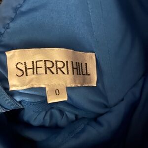 Sherri Hill Blue Long Sleeve Dress